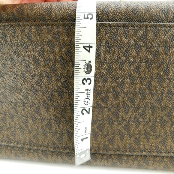 MICHAEL KORS Signature MK Logo Brown Shopper Tote Shoulder Bag - Picture 7 of 9